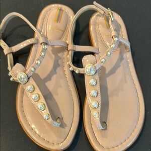 Sam Edelman Tan Sandals with Metallic Embellishments